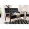 Baxton Studio Sorrento Black Faux Leather Upholstered Wooden 2-seater Loveseat 122-6767 - alternate 2